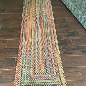 NWT Capel Braided Rug Runner Multicolor Wool Blend Reversible 24 in x 8 ft